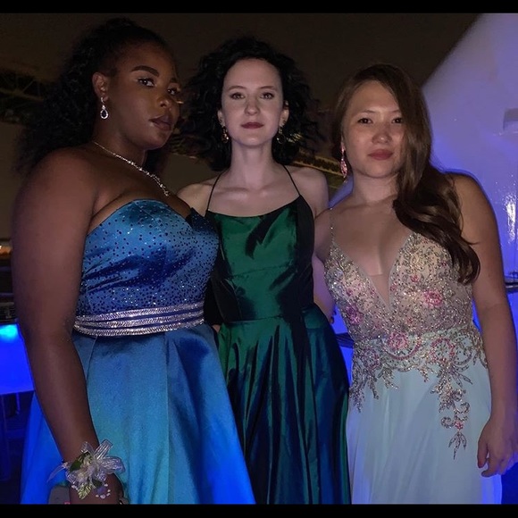 Light Blue Embellished Prom Dress - Picture 4 of 4